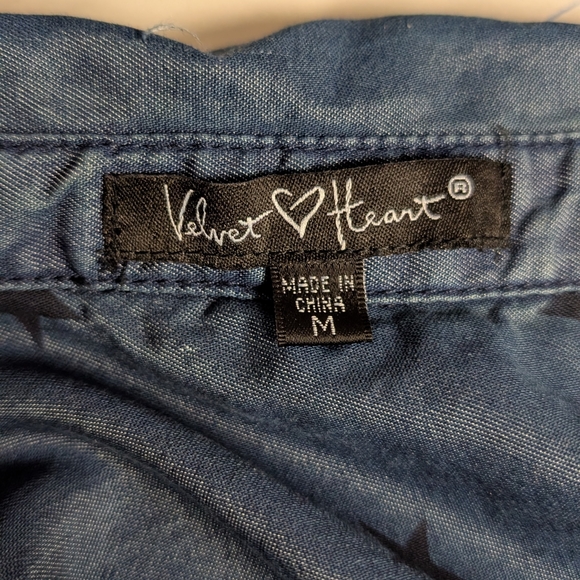 Velvet Heart Starry Blue Button-Down Shirt - Picture 5 of 8